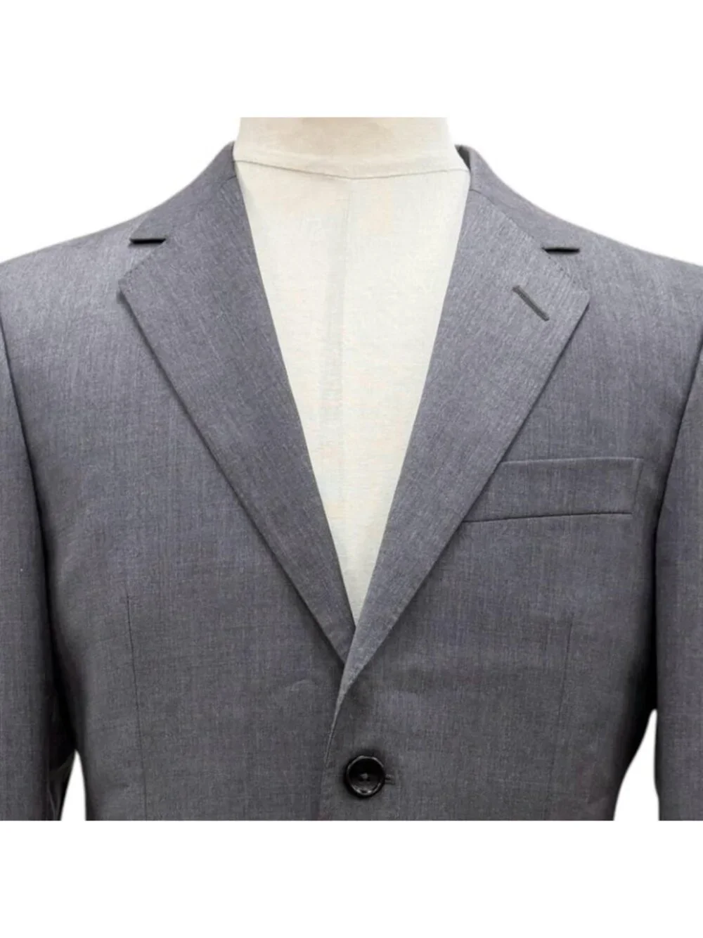 Gucci Wool 100% Logo Button Single Suit Set Gray Business